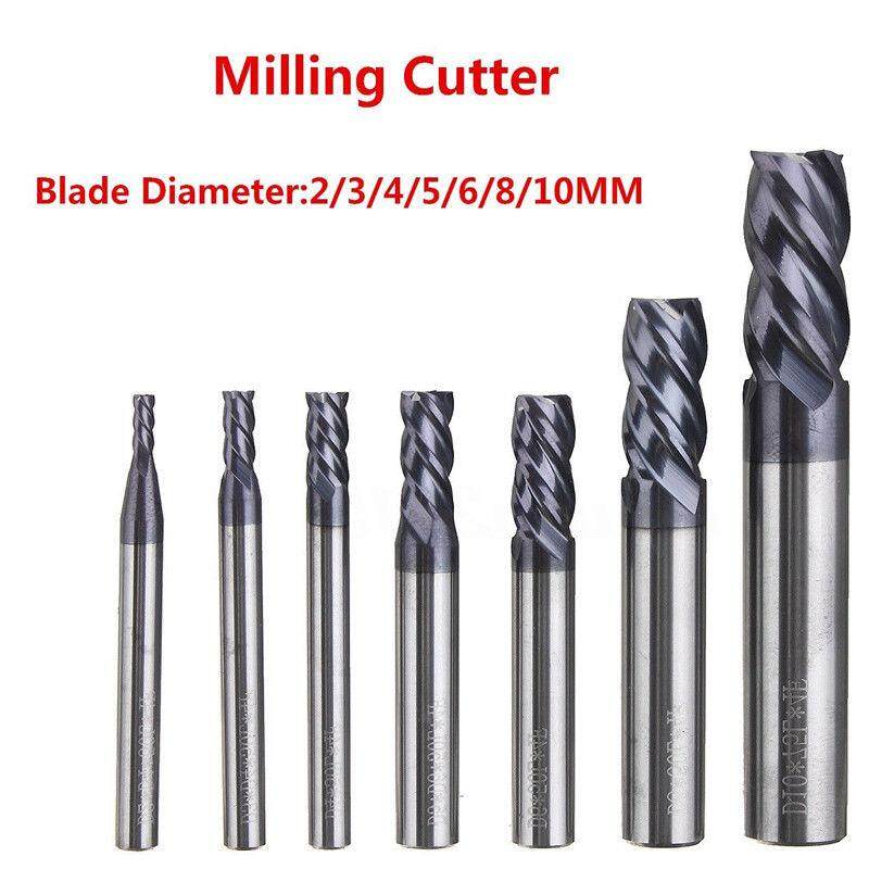 4mm HRC65° 4F 4 Flute Nano Tungsten Carbide End Mill Milling Cutter D4*10*50mm