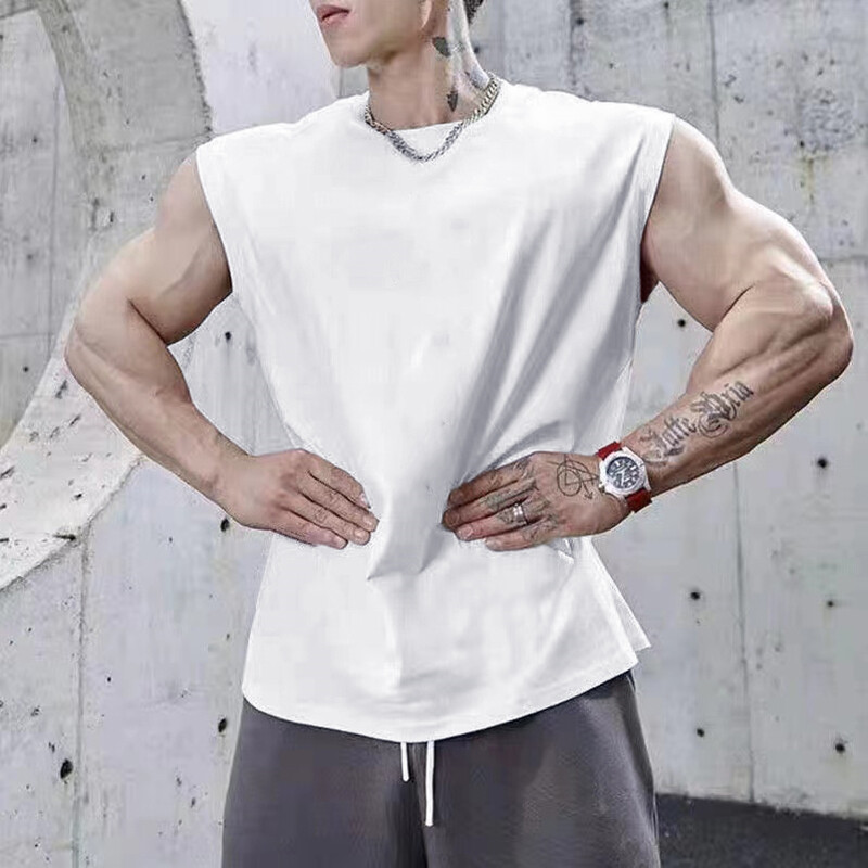 Mens Fitness Vest Muscle Sleeveless T-Shirt Workout Tank top Quicky-drying Tight Bodybuilding Singlet Muscle guys Gym Clothing