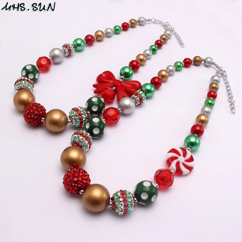 christmas chunky bead necklace