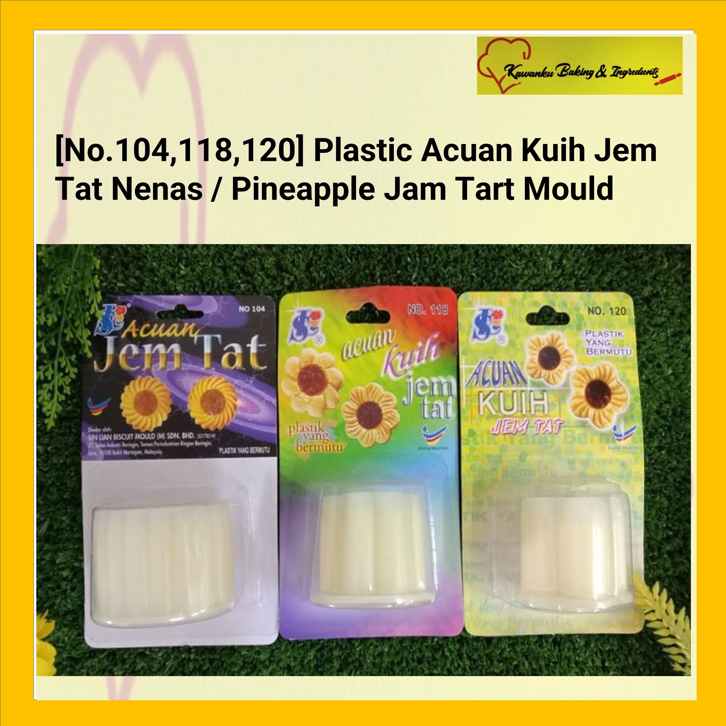 [No.104,118,120] Plastic Acuan Kuih Jem Tat Nenas / Pineapple Jam Tart