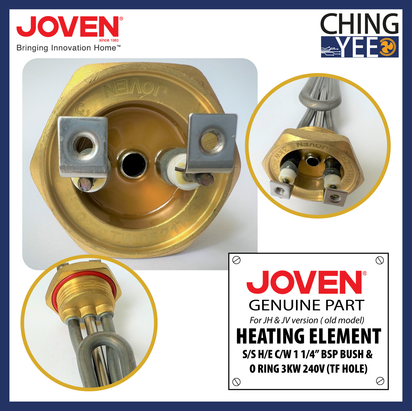 Joven Storage Water Heater Spare Part Old Model Heating Element S/S H/E