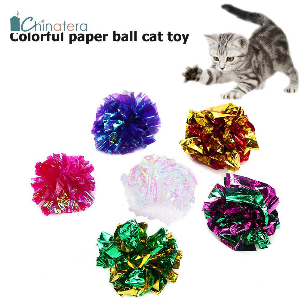 5/10pcs Cat Toy Balls Colorful Crinkle 
