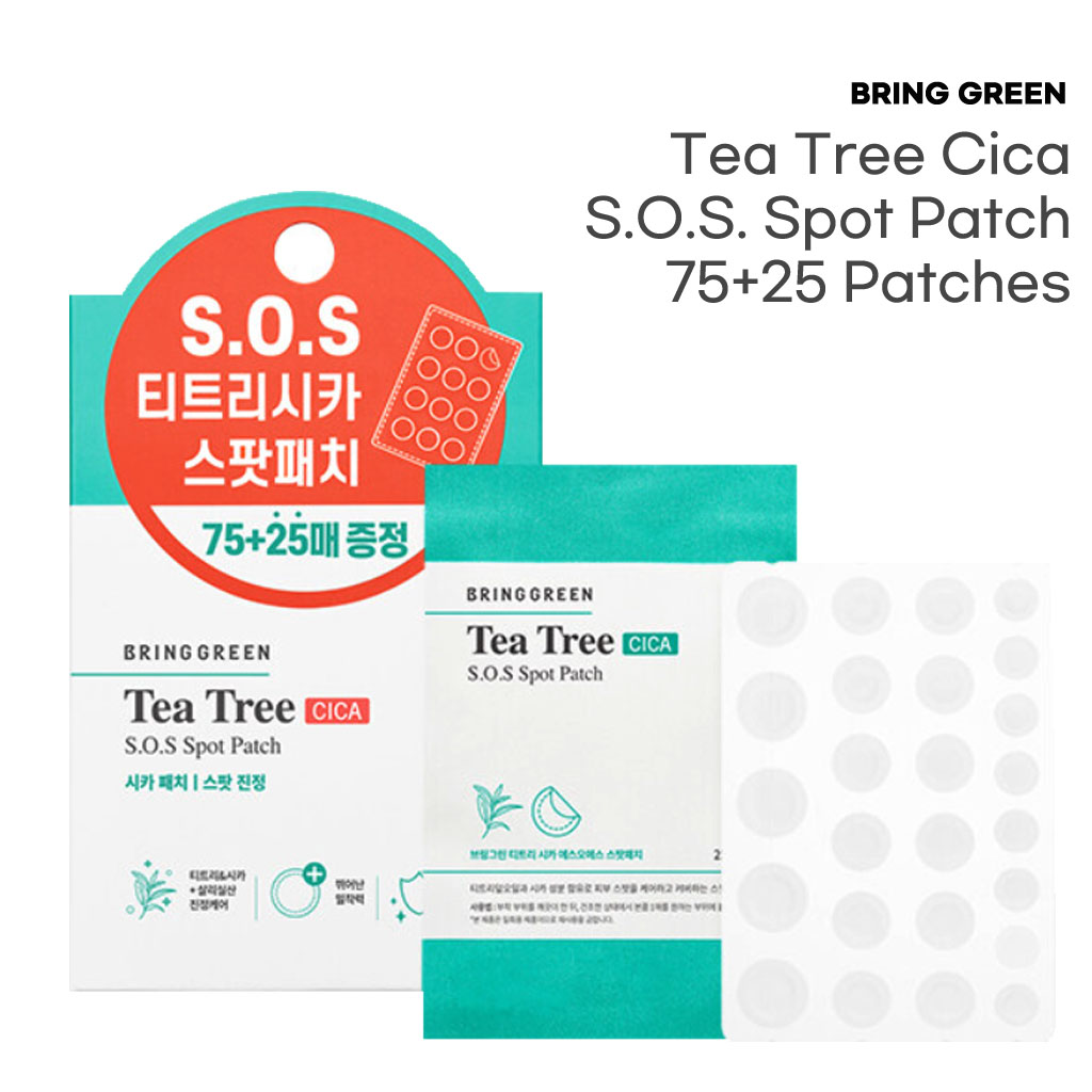 【BRING Green】cây Trà CICA S.O.S. Miếng Dán Điểm 75 + 25 Miếng/K-beauty