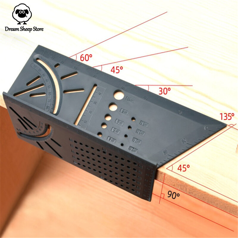 [ On Sale ] Multi-functional 45/90 Degree Angle Ruler Precisie Woodworking Square Ruler Scribing Gauge