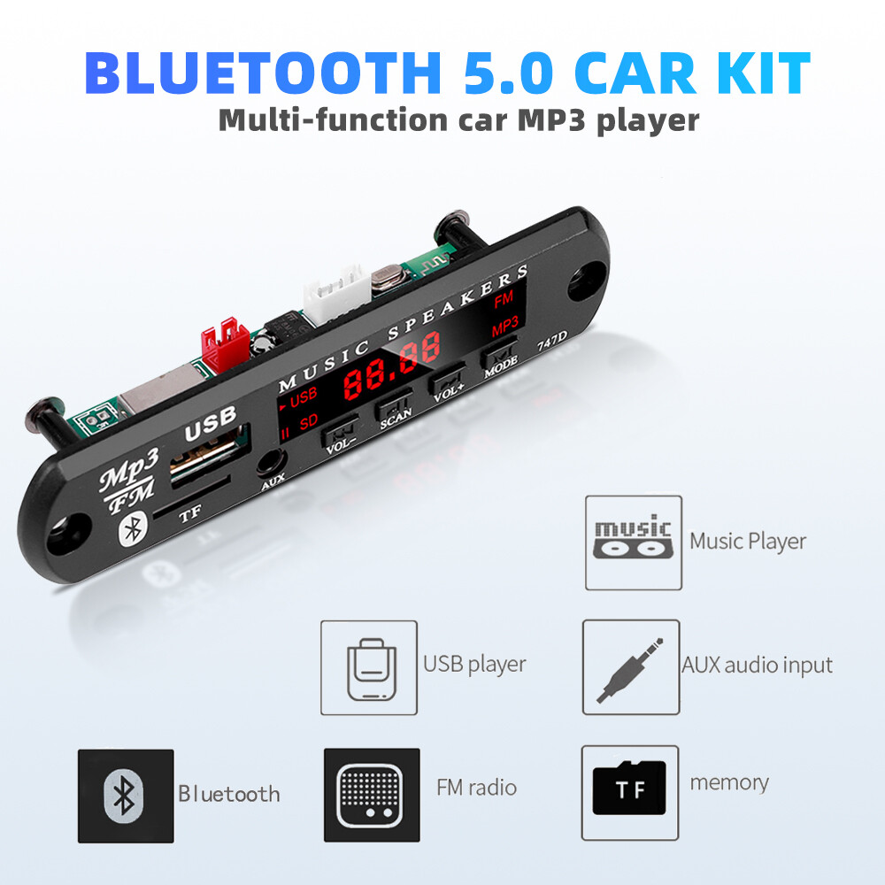 Bảng Mạch Giải Mã MP3 Bluetooth Bộ Phát Mô Đun Giải Mã Không Dây 5V 12V Trên Xe Hơi Bộ Thu Âm Thanh Aux 3.5Mm Đài FM TF Đĩa U USB Kèm Điều Khiển Từ Xa (Đèn LED, Màn Hình LCD Màu Tùy Chọn)