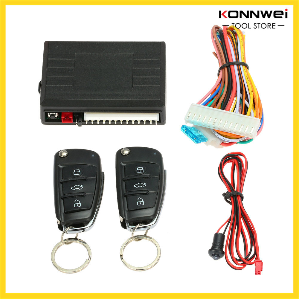 Universal Car Door Lock Keyless Entry with Trunk Release Button Remote Central Locking Kit for Audi Style