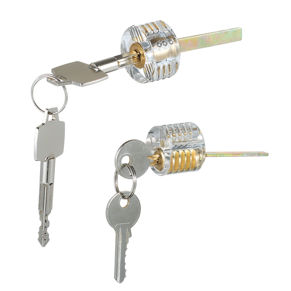 8 PCS Visible Practice Lock Set Transparent Padlock Tubular Lock Picking Training Locksmith Tools Lockpicking Set for Beginners Professionals Kids