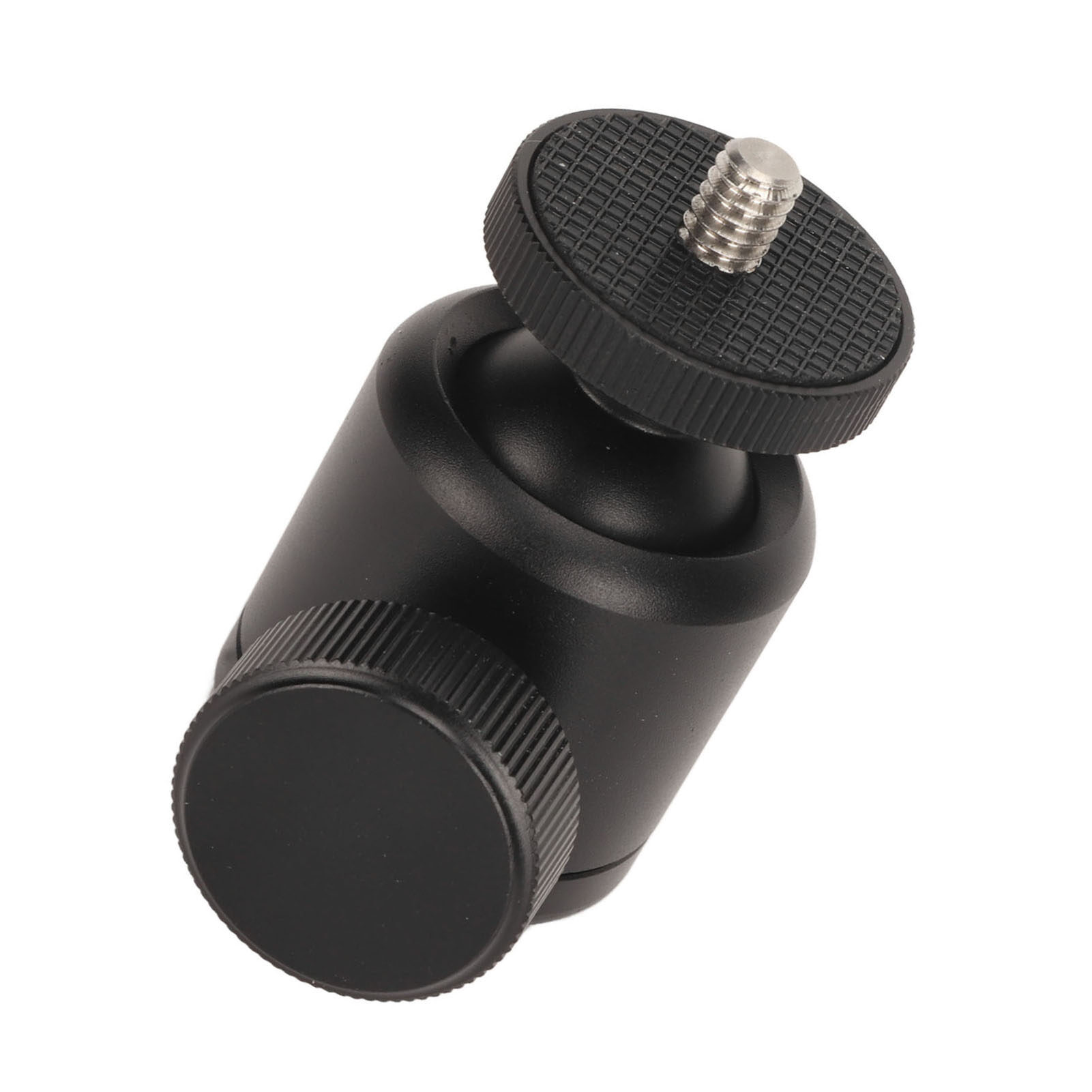 Camera Hot Shoe Mount 3/8in Thread 360 Degree Rotatable 1/4in Screw Mini Ball Head Mount Locking Knob Design Aluminum Alloy for Tripod