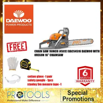 Chain Saw 16inch 45cc Dacs4516 Daewoo With Oregon 16 Chainsaw Foc 3 Thing