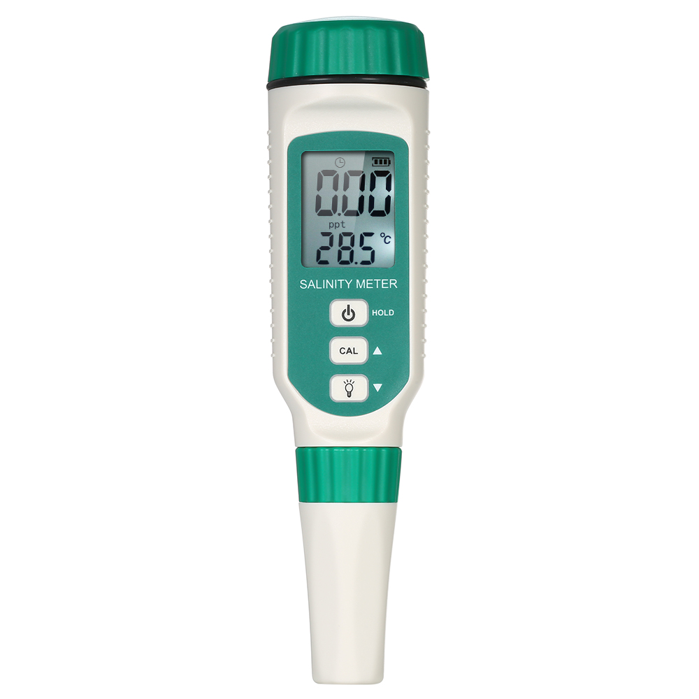 SMART SENSOR Portable Salinity Meter Handheld ATC Salinometer Halometer Salt Gauge Salty Brine Meter Seawater Salinity Refractometer Food Salinity Tester Meter with 0.00ppt-9.99ppt 10.0ppt-50ppt Measuring Range for Salt Water Food Salt Tester