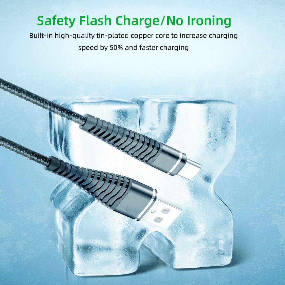 AMELY Retractable 1.2M Quick Charger Wire Digital Cables Data Wire Data Sync Charger Cord Data Line Spring USB Cable Type C Fast Charging Cable USB Charger Cable