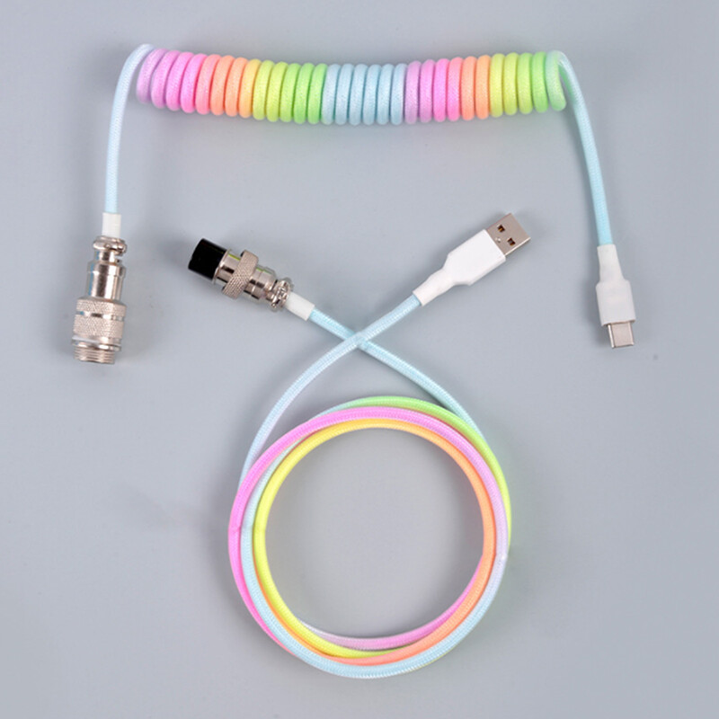 TrailB Type-C USB Keyboard TypeC USB Cable Mechanical Keyboard Coiled Aviator Wire 1.5m