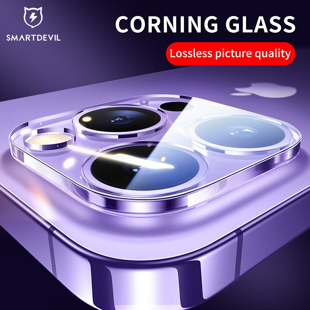 SmartDevil Corning Glass Lens Film for iPhone 15 Pro Max 15 Plus iPhone 14 Pro Max iPhone 13 Pro max 14 Plus Tempered glass Lens Film Full Screen Phone Lens Protection Film Anti-scratch and Wear-resistant Lens Film