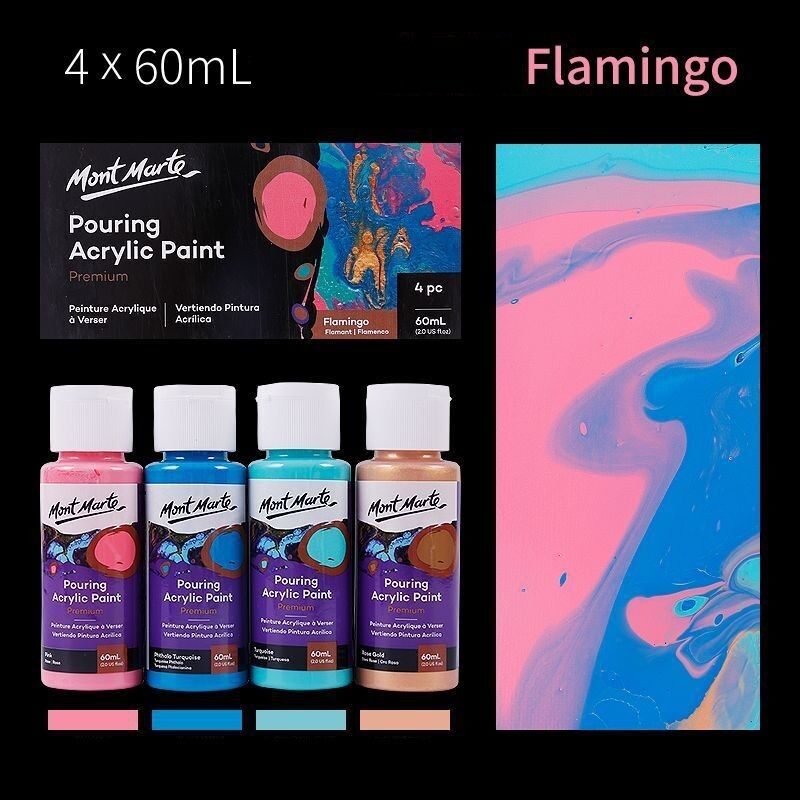 4x60ml mont marte pouring acrylic paint diy art art supplies
