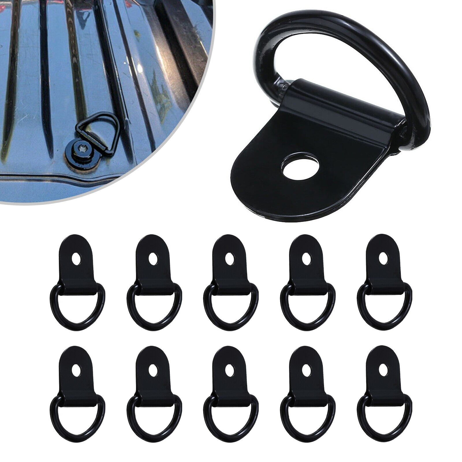 pcs Black D Shape Pull Hook Tie Down Anchors Ring Iron Stainless Steel Cargo Tie Down Ring For Car Truck Trailers Rv Boats Lazada Ph