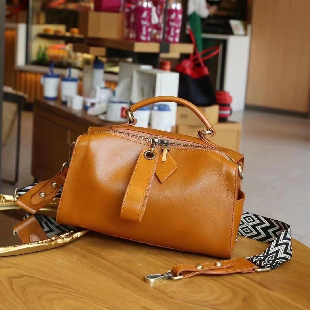 Royal Bagger Handbags for Women Genuine Cow Leather Large Capacity Two Shoulder Straps Ladies Fashion Crossbody Bag 88803