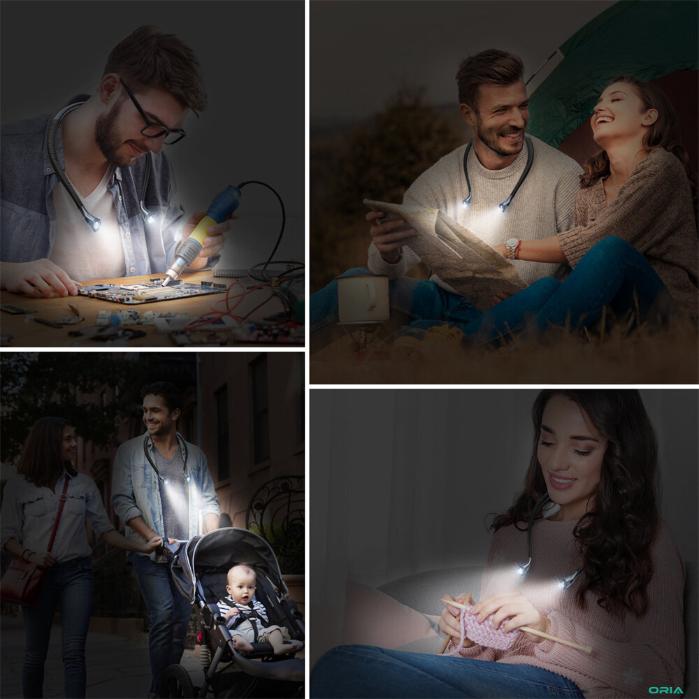 ORIA Đèn Đọc Sách, Đèn Đọc Sách Cổ Linh Hoạt Có Thể Điều Chỉnh Độ Sáng, Đèn Đọc Sách Bảo Vệ Mắt Có Thể Chuyển Đổi Nhiều Màu Để Đọc Sách Làm Việc Ban Đêm