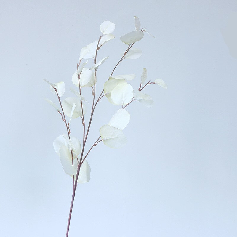 Artificial Eucalyptus Flowers Plants Leaves Long Plastic Pole Silk Fake ...