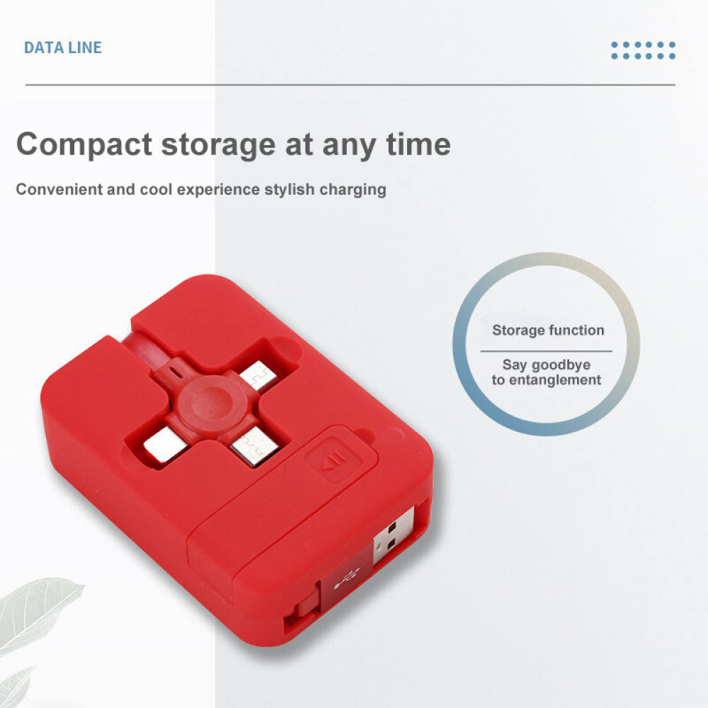 Cáp Sạc Nhanh USB Có Thể Thu Vào 4 Trong 1 Cáp USB Lightning Micro Type-C Cho Android Cáp Điện Thoại Di Động USB Type C
