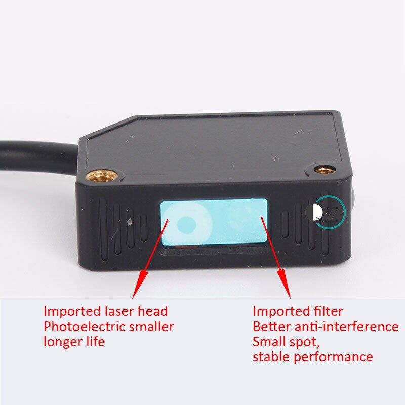Square Laser Sensor Diffuse Reflection Sensor Laser Photoelectric Switch Visible Red Light Infrared Switch Electric Eye 5-30Cm