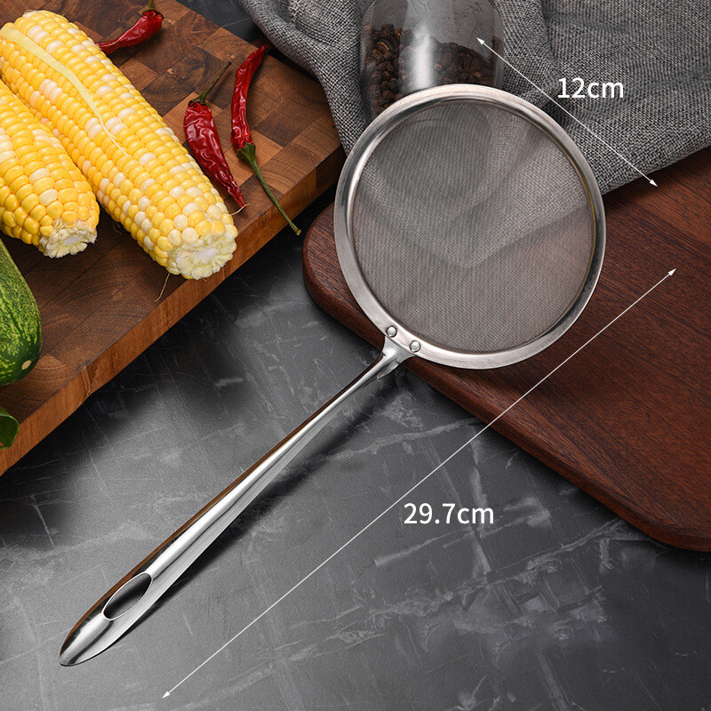 Multi-functional Filter Spoon Kitchen Stainless Steel Colander Fine Mesh Wire Oil Skimmer Strainer Fried Food Net Kitchen Tools