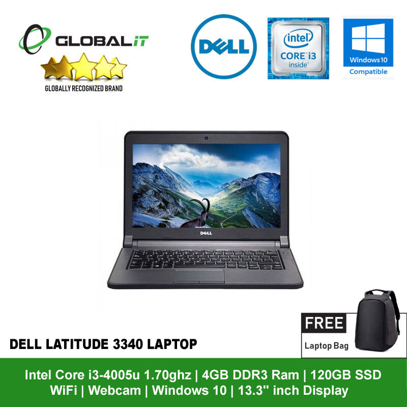 (Refurbished Notebook) Dell Latitude 3340 Laptop / 13.3 inch LCD / Intel Core i3-4005u / 4GB DDR3 Ram / 120GB SSD / WiFi / Windows 10 / Webcam Malaysia