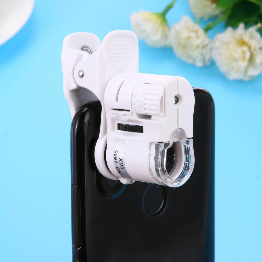 Kính Hiển Vi Điện Thoại Di Động 60X Thông Dụng Ống Kính Macro Kẹp Máy Ảnh Siêu Nhỏ Có Đèn LED