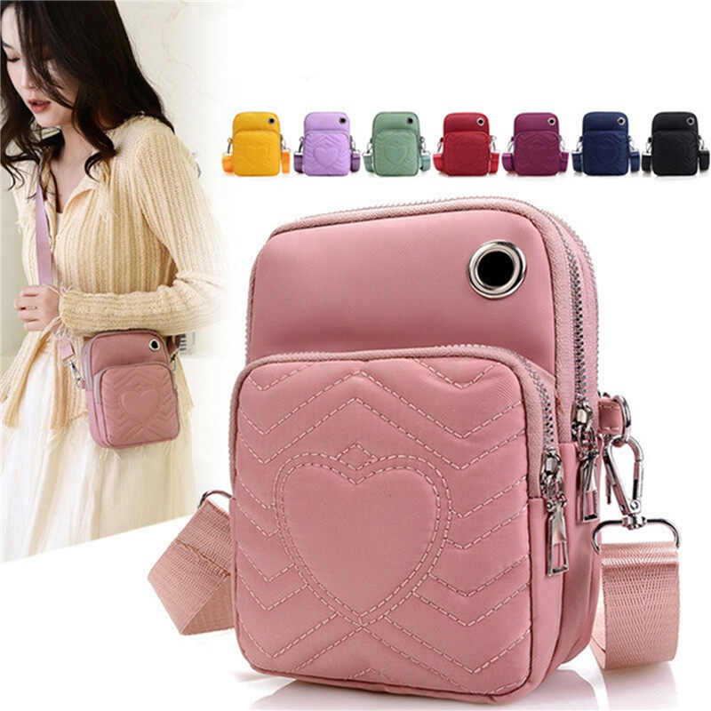 Hang qiao shopLadies Embroidery Thread Large Capacity Mobile Phone Bag Fashion Messenger Bag Mobile Phone Change Shoulder Bag Small Bag