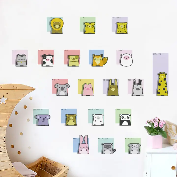 Dktie Cute Cartoon Animal Pattern Warm Fresh Children Stiker Dktie Cute Cartoon Animal Pattern Warm