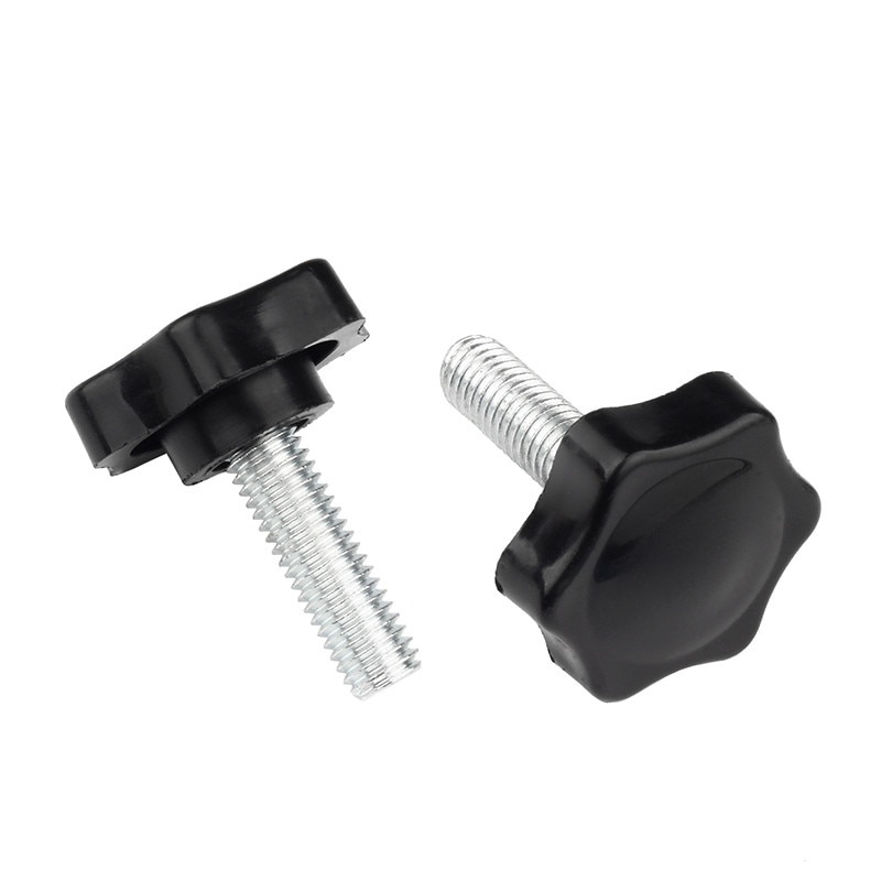 HOKARUA 20Pcs 32mm Star Shape Plastic Head Thread Knurled Thumb Tighten Screw Clamping Grip Knob Screw Wood Plum Bolt