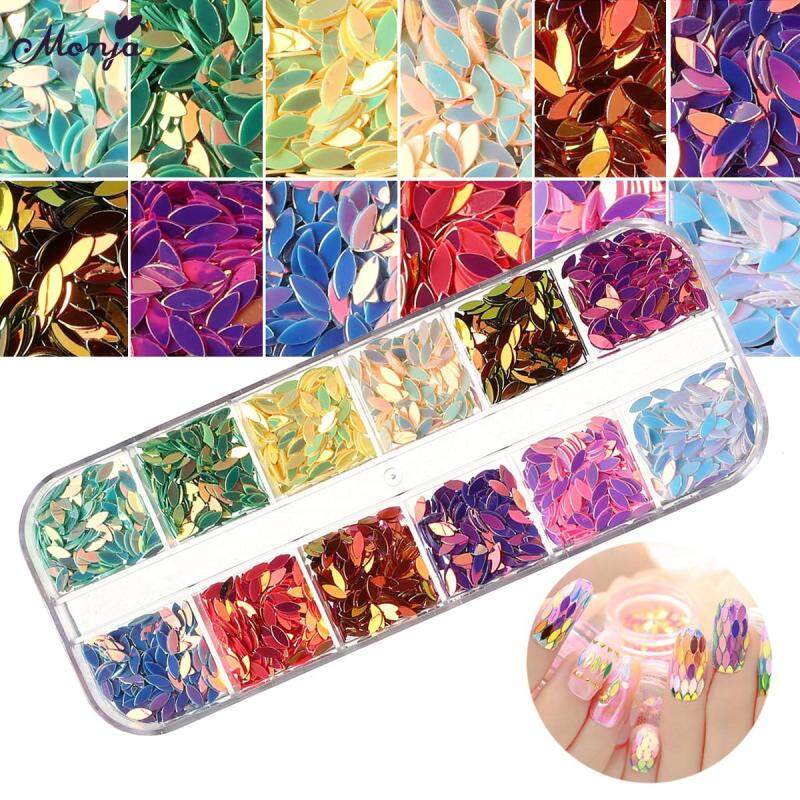 5 Mét Nail Art Đa Màu Mắt Ngựa Siêu Mỏng Shining Sequins Paillette Flakes 3D Glitter Trang Trí Làm Móng Tay Công Cụ