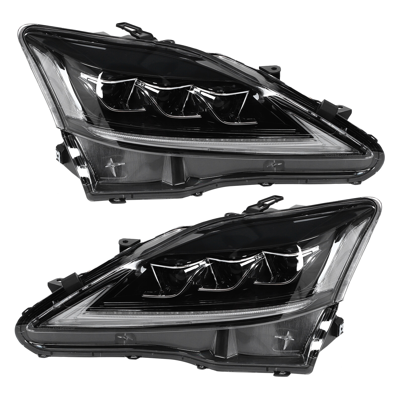 VLAND โปรเจ็คเตอร์ LED แบบเต็มไดนามิกไฟหน้าเลนส์ใสสำหรับ Lexus IS250 IS350 ISF 2006-2013 RHD