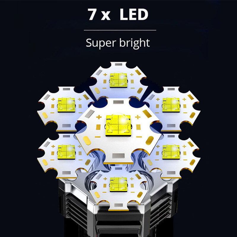 led flashlight strong light portable outdoor rechargeable super bright cob work light household multi-function portable light