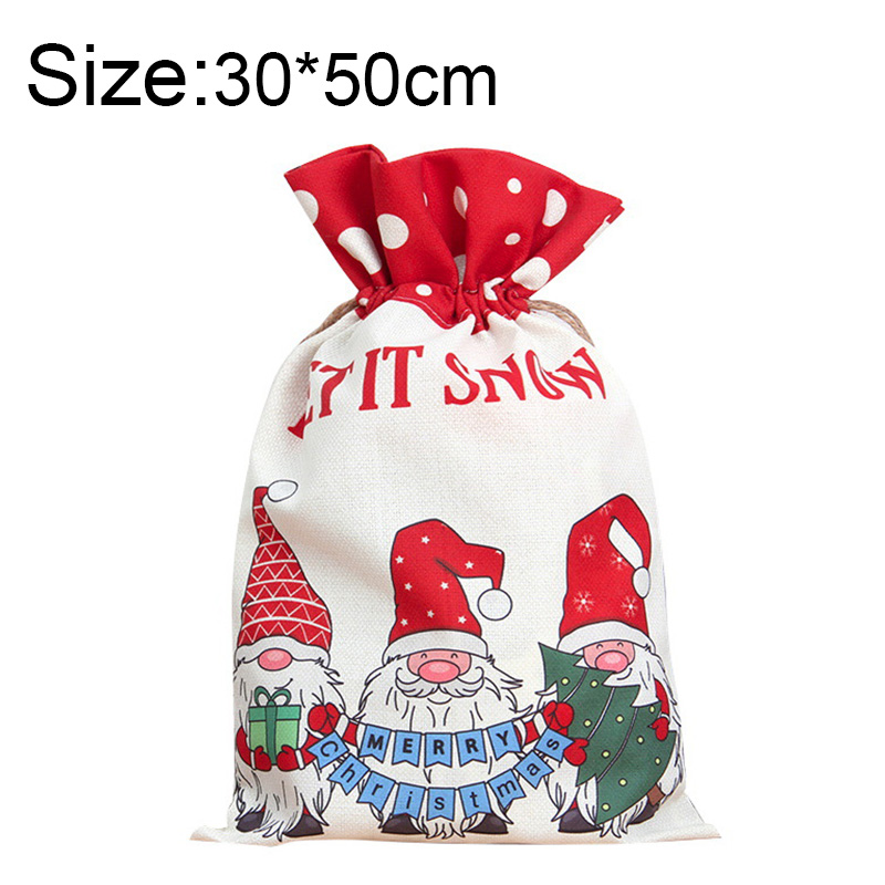 Christmas Purses Wrapping Packaging Cookies Candy Gift Bag Drawstring