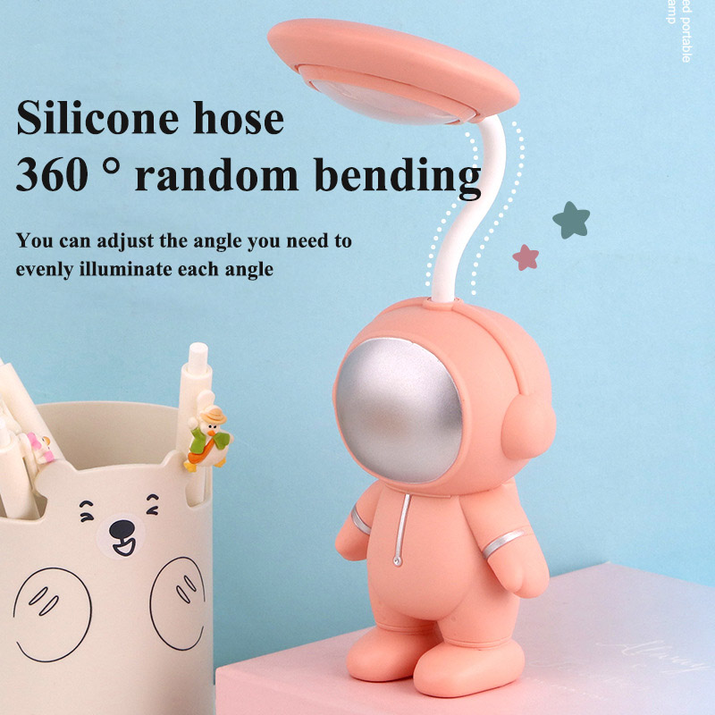 Cartoon astronaut creative night light usb folding charging LED eye protection desk lamp learning light bedside lamp