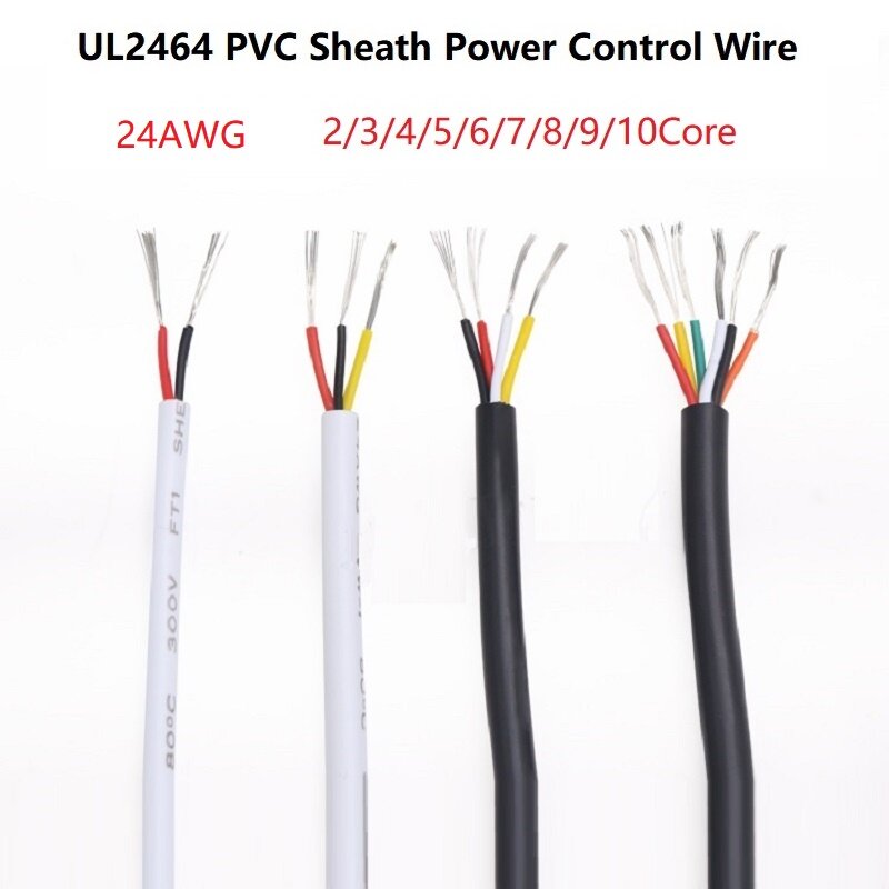 24AWG UL2464 Signal Wire 2 3 4 5 6 8 10Cores PVC Insulated Sheath Power ...