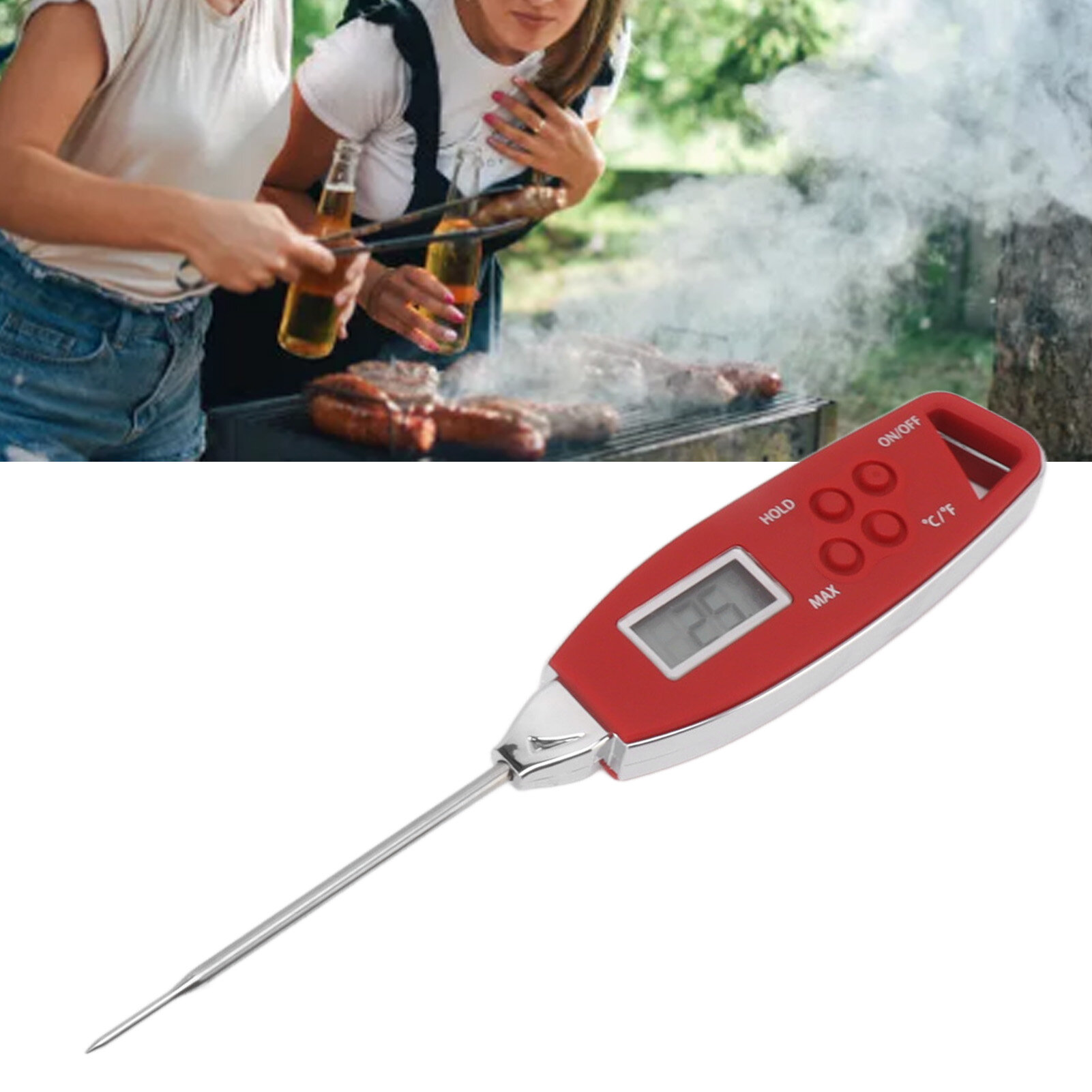 Digital Meat Thermometer Clearing Function Digital Food Thermometer for Grilling