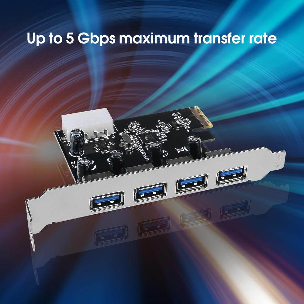4 Ports USB 3.0 HUB To PCI-E PCI Express Card Adapter Extention Cable