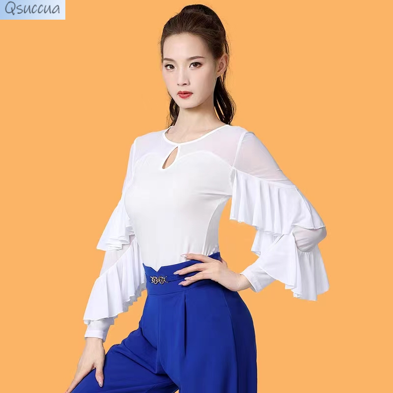 Four Seasons Stretch Fabric Mesh Jitterba Square Dance Team Performance Top