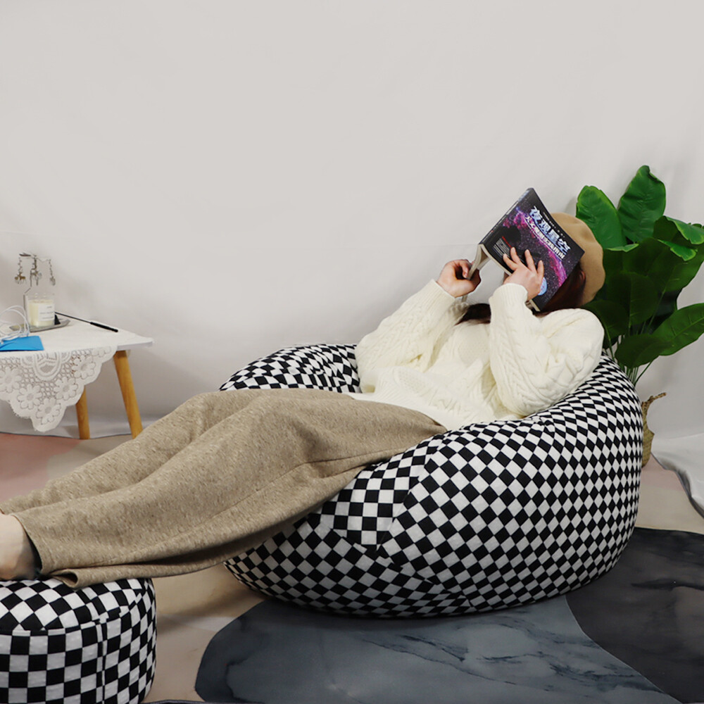Bestenrose S/M/L/XL Ready-made Bean Bag Sofa Cover bean beg Sofa Bag Chair Cover Indoor Cover (No Filling)