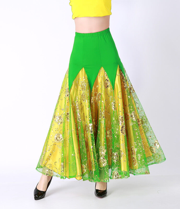Modern dance skirt competition suit ballroom dance swing skirt waltz long skirt dance skirt