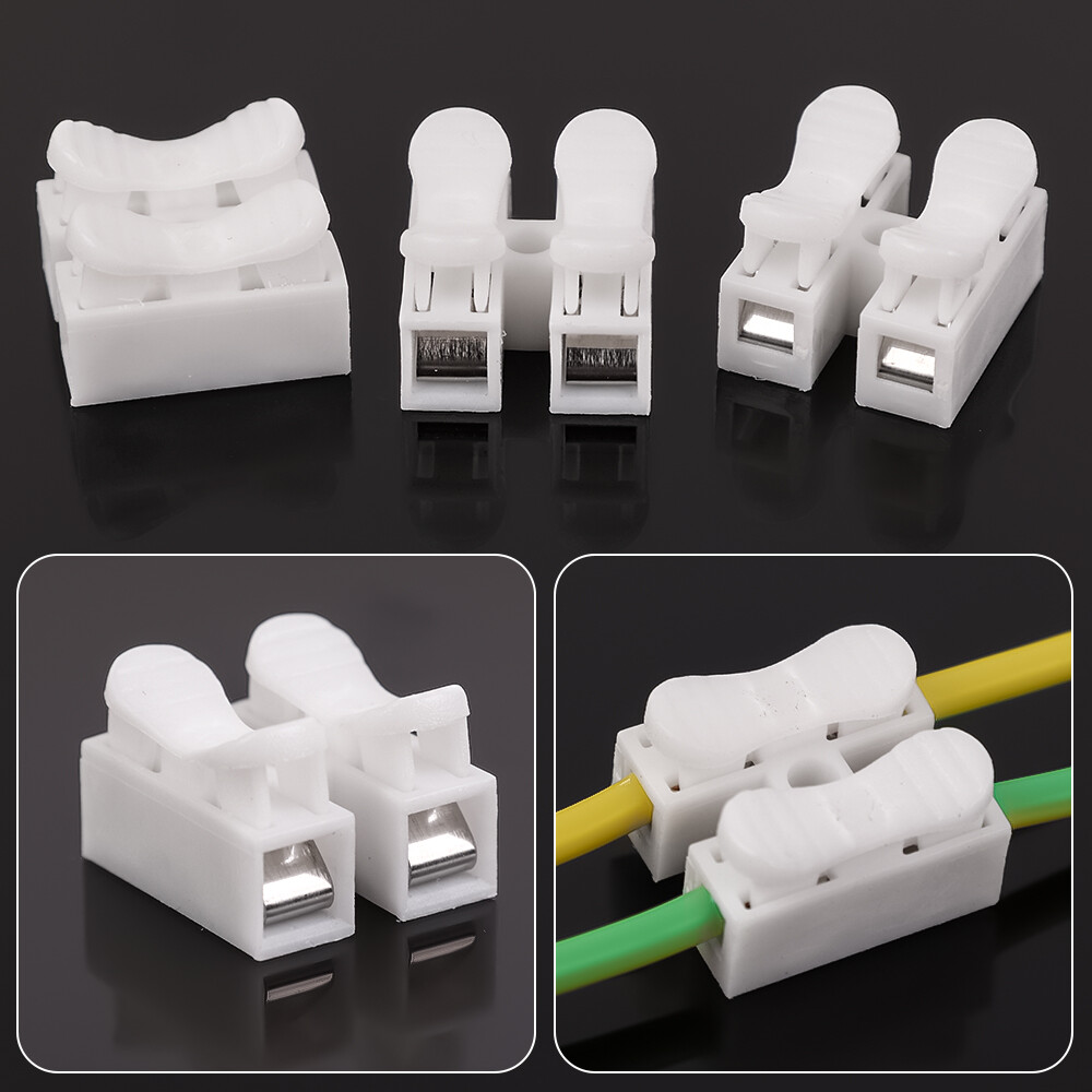20pcs CH2 nhanh chóng khóa mối nối đầu nối dây điện 2 pins cáp điện thiết bị đầu cuối cho dễ dàng an toàn nối vào dây