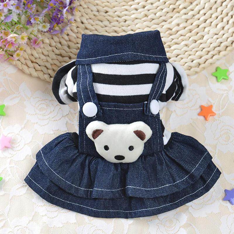 Miễn Phí Vận Chuyển Váy Chó Con Dây Đeo Mèo Chân Váy Denim Quần Áo Cho Chó Cưng Quần Áo