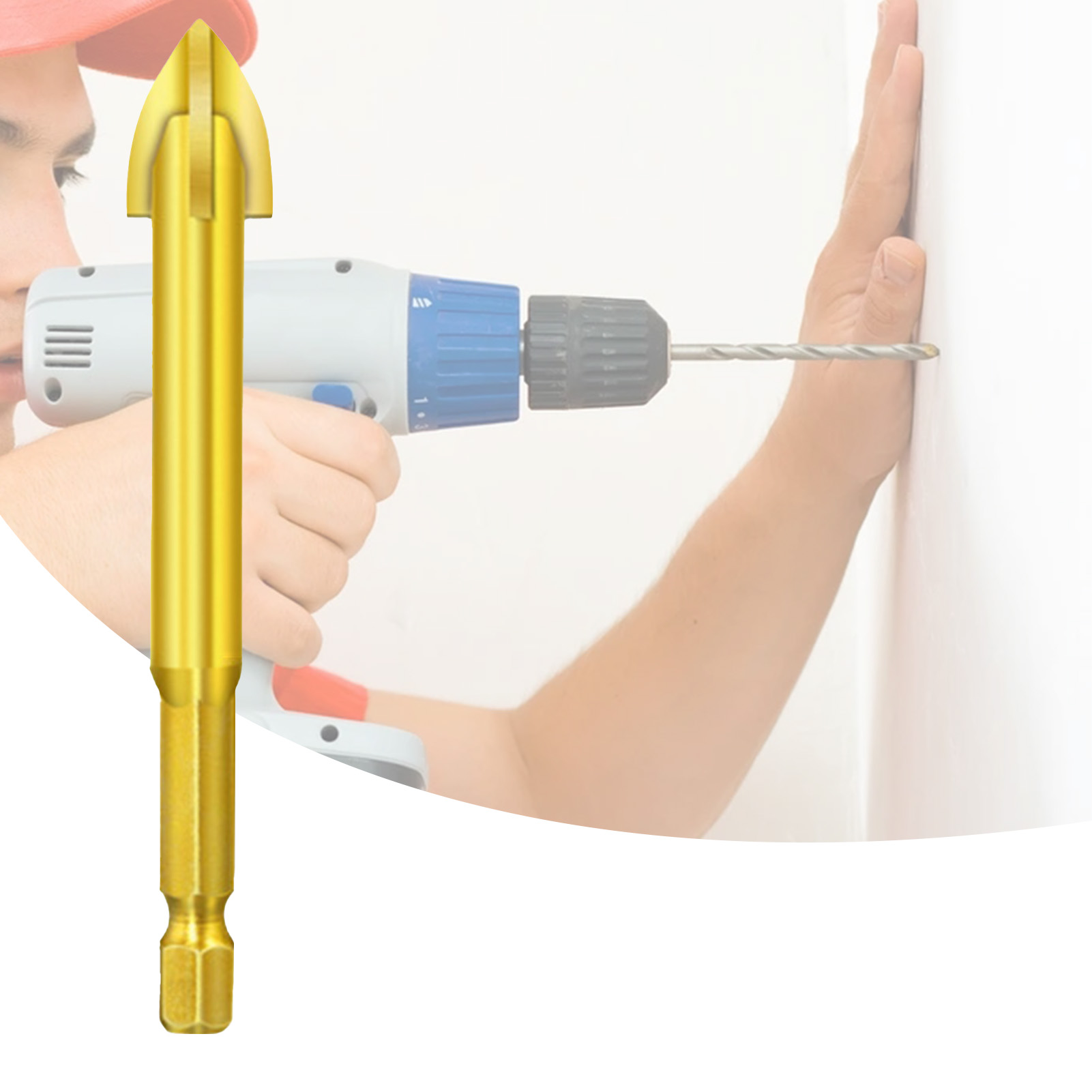 Farfi Practical Triangle Drill Bit Cross Head Long Service Life Universal Low Resistance Tip Drill Bit for Ceramic Tile Sharp Punch Tools
