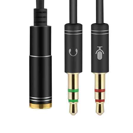 3.5 มิลลิเมตรไมโครโฟนสายหูโทรศัพท์หัวแจ็ค 1 อะแดปเตอร์ชายหญิงคู่สาย