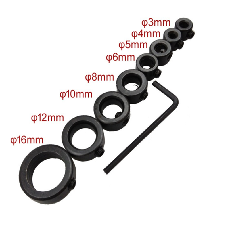 [Hàng Có Sẵn] KIPRUN 8 Chiếc Vòng Chặn Mũi Khoan, Vòng Chặn Độ Sâu Mũi Khoan 3-16Mm Vòng Giới Hạn Vòng Định Vị Mâm Cặp Trục Chốt Định Vị Cho Mũi Khoan Khoan Nhất Quán
