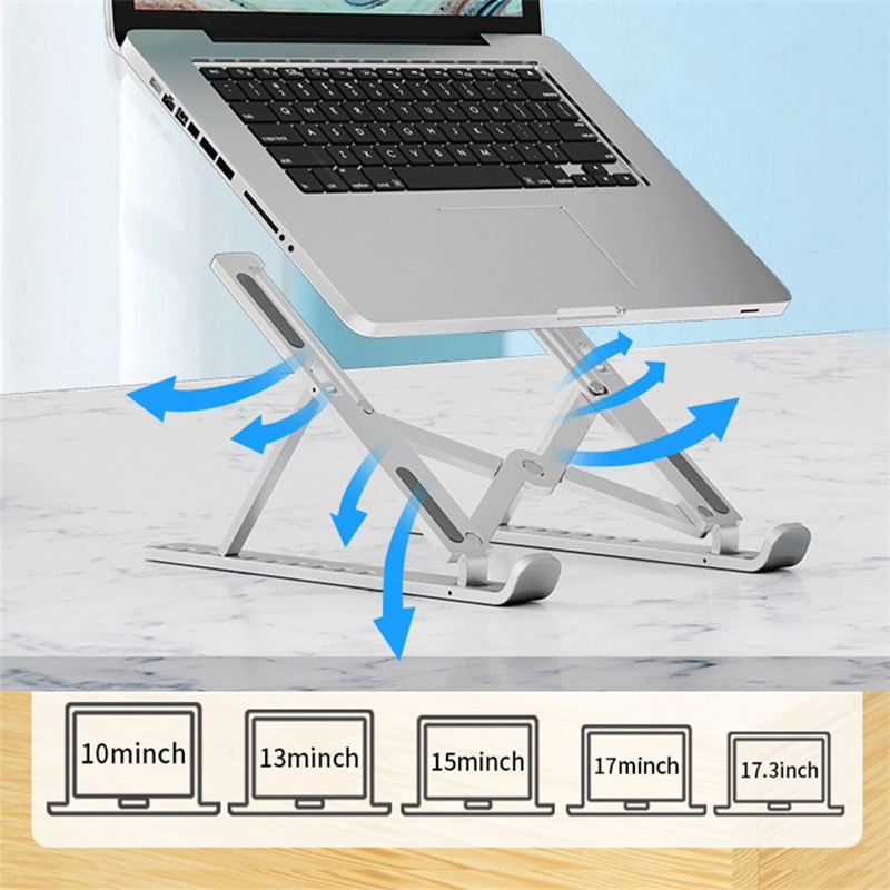 10-Speed Laptop Stand Notebook Foldable Adjustable Table Portable Lazy Computer Desk