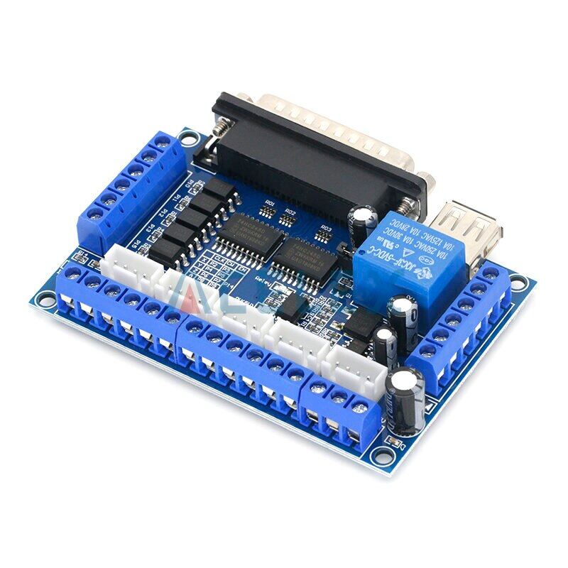 MACH3 Inter Board CNC 5 Axis With Optocoupler Adapter Stepper Motor Driver + USB Cable Electrical Circuitry - Parts