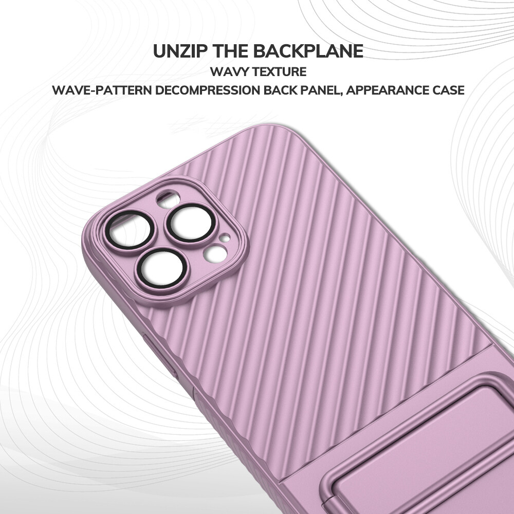 Shockproof Soft Case for Apple iPhone 13 / iPhone 13 Pro / iPhone 13 Pro Max BIBERCAS Full Protection Back Cover Wave Casing with Kickstand