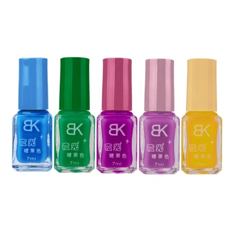 Bộ 5 Kẹo Huỳnh Quang Neon Dạ Quang Gel Cho Phát Sáng Trong Tối Móng Tay